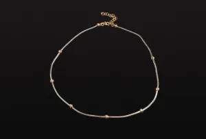 18ct White & Rose Gold Necklace 18" 9.4g