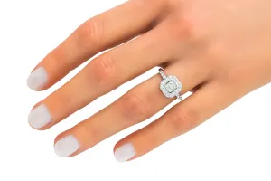 18ct White Gold Princess & Brilliant Diamond Engagement  Ring 1ct 3.4g