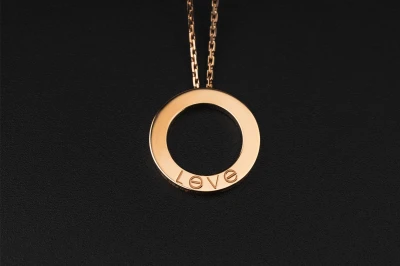 Cartier LOVE Pendant 3 Diamond 18ct Rose Gold Necklace 0.07ct