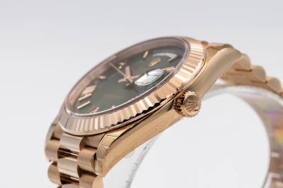 Rolex Day-Date 40mm 'Olive' 18ct Rose Gold Presidential 228235 2019 Unworn