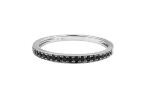 14ct White Gold Micro Pave Black Diamond Ring 0.20ct
