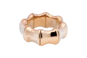 GUCCI 18ct Rose Gold Bamboo Spring Collection Ring Size 12 9g