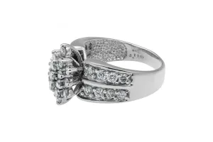 9ct White Gold Cluster Diamond Ring 2.11ct 8.5g
