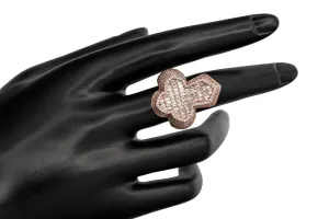 9ct Rose Gold Baguette & Round Diamond Cross Ring 3.71ct