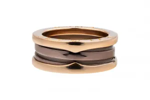 Bulgari B Zero 1 Ring Ceramic 18ct Rose Gold Size 54