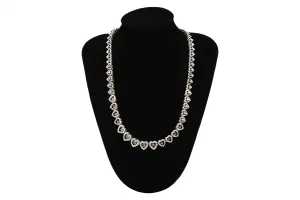 18ct White Gold Lab Diamond Heart Necklace & Earrings Set 3.85ct & 1.36ct