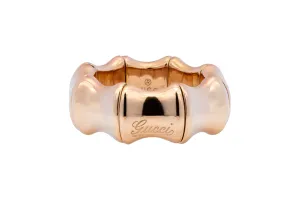 GUCCI 18ct Rose Gold Bamboo Spring Collection Ring Size 12 9g