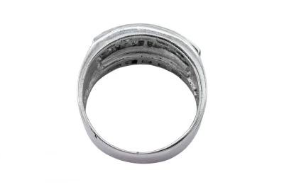 Wide Multi-Row Diamond Ring in 18ct White Gold