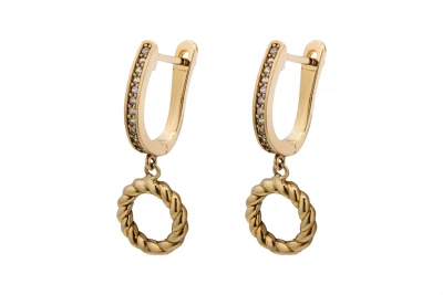 9ct Yellow Gold Cubic Zirconia Earrings 3.3g