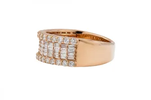 18ct Rose Gold Diamond Mens Ring 1.35ct