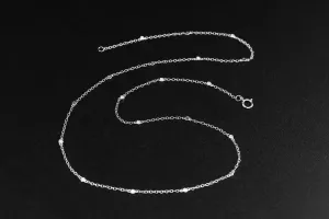 18ct White Gold Diamond Chain 18" 2g
