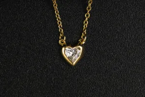 Tiffany & Co. Visor Yard Heart Diamond 18ct Yellow Gold Necklace 0.17ct