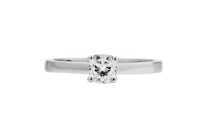 18ct White Gold Diamond Cushion Cut Engagement Ring 0.52ct F IF GIA Certified