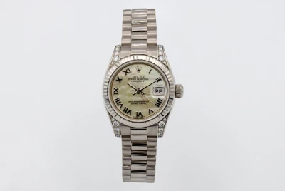 Rolex Lady DateJust 26mm 18ct White Gold Presidential 179239 2003