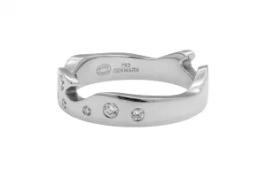 Georg Jensen 18ct White Gold Diamond Fusion End Ring 1367 End AB