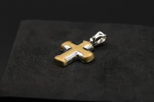 9ct Yellow & White Gold Cross Pendant 1.3g