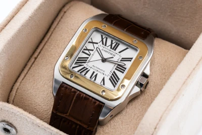 Cartier Santos 100 XL 38mm x 51mm Brown Leather W20077X7/2656 2007