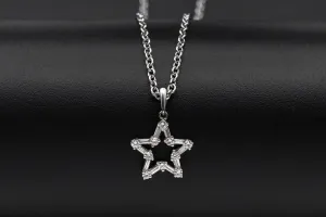 18ct White Gold Necklace & Diamond Star Pendant 0.50ct