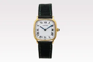 Cartier Chambord 27mm 18ct Yellow Gold Black Leather 10715 Circa 1970s