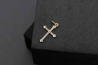 9ct Yellow Gold Cubic Zirconia Cross Pendant