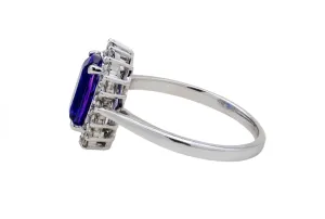18ct White Gold Tanzanite Diamond Ring 1.85ct