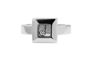Chopard Happy Diamond 18ct White Gold Diamond Square Ring 11.8g