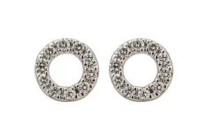18ct Yellow Gold Diamond Circle Stud Earrings 0.18ct