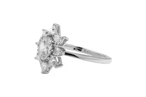 18ct White Gold Art Deco Diamond Ring 1.48ct