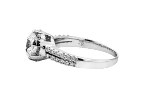 18ct White Gold Diamond Engagement Ring 2.44ct K SI1