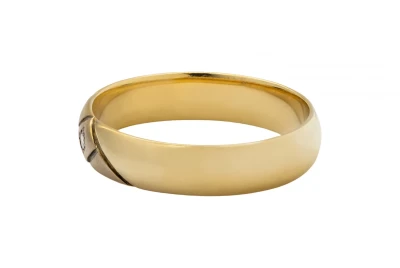 Men’s 9ct Yellow Gold Diamond Set Ring 0.05ct Classic Band