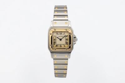 Cartier Santos Galbee 24mm Steel & 18ct Yellow Gold W20012C4 Circa 2000s