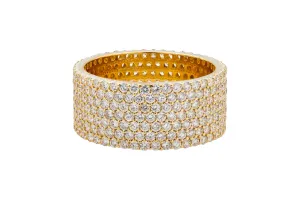 18ct Yellow Gold Diamond Eternity Mens Ring 6.00ct