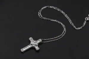 18ct White Gold Diamond Cross Necklace 1.49ct