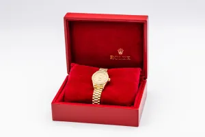 Rolex Lady DateJust 26mm 18ct Yellow Gold Presidential 69158 1991