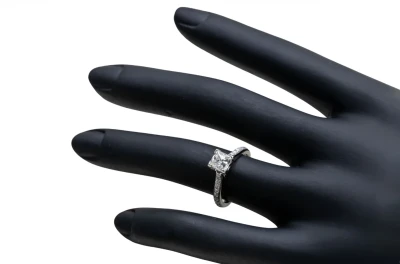 Platinum Princess Cut Diamond Engagement Ring 1.12ct H VS1 IGI Certified