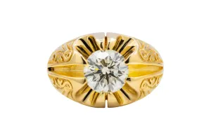 18ct Yellow Gold Diamond Signet Ring 2.00ct GIA Certified