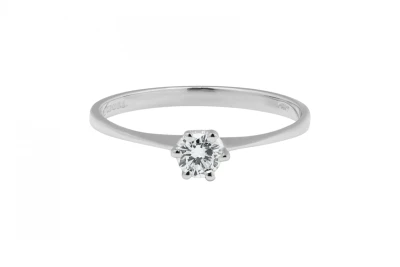 18ct White Gold Engagement Ring with Single Diamond 0.19ct