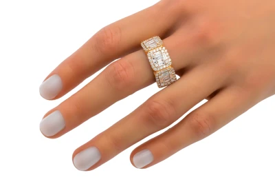 18ct Rose Gold Baguette Diamond Statement Ring 1.87ct