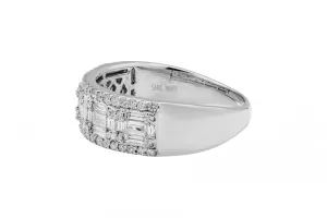 9ct White Gold Diamond Mens Ring 1.30ct