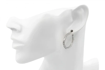 9ct White Gold Hoop Earrings 3.5g