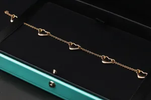 Tiffany & Co Elsa Peretti® Open Heart 18ct Rose Gold Bracelet 7.1g