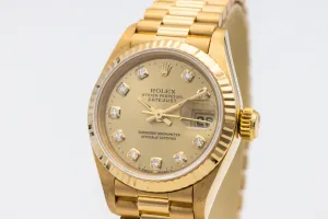 Rolex Lady DateJust 26mm 18ct Yellow Gold Presidential 69178 1993