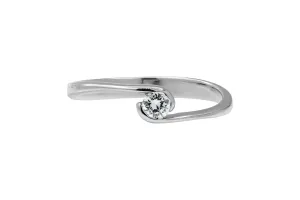 18ct White Gold Twist Diamond Ring 0.11ct