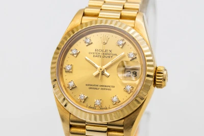 Rolex Lady DateJust 26mm 18ct Yellow Gold Presidential 69178 1988
