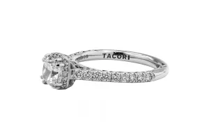 Tacori - 18ct White Gold Cushion Cut Diamond Ring 0.95ct F VS2 GIA Certified