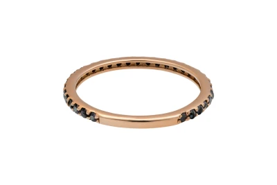 9ct Yellow Gold Black Diamond Ring 0.75ct 1.2g