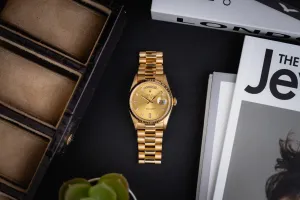 Rolex Day-Date 36mm 18ct Yellow Gold Presidential 18038 1988