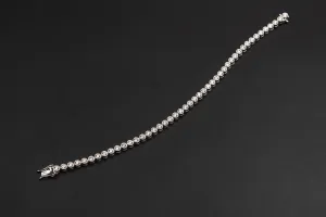 18ct White Gold Diamond Tennis Bracelet With Milligrain Finishing 3.24ct