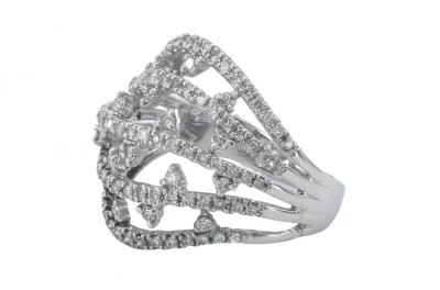 Open Cage Diamond Statement Ring in 18ct White Gold | The Diamond Box