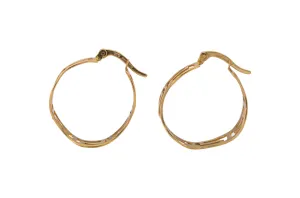 9ct Yellow Gold Patterned Gold Hoops 2.8g